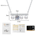 S925 Sterling Silver Moissanite Pearl Necklace-0-4