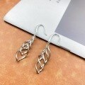wholesale S925 Sterling Silver Multi-Twist Long Drop Earrings with Hook, Super Fairy Rhombus Twist Earrings, Ins Versatile Style-0-2
