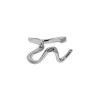 wholesale S925 Sterling Silver Open-Ended Ring with Curved Lines, Korean Version, Minimalist Design, Versatile, Textured, and Small on Ins-Platinum [No. 15/Adjustable] Opening adjustable