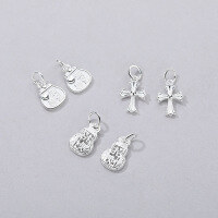 wholesale S925 Sterling Silver Wholesale DIY Bracelet Accessories, Personalized Chinese Style Cross Pendant for Good Luck and Satisfaction-212PMA/about 0.9g Batch can be calculated based on silver weight