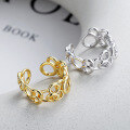 wholesale S925 Sterling Silver Irregular Geometric Ins Hollow Open Ring Korean Minimalist Style Women's Ring-0-0
