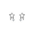 wholesale S925 Sterling Silver Sweet and Lovely Single Diamond Star Threaded Ear Stud Design Earrings for Women M05284-0-4