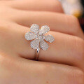 wholesale S925 sterling silver full-body sun flower ring minimalist unisex versatile tail ring small and unique-0-1