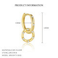 wholesale S925 Sterling Silver Geometric Zircon Earrings For Women, European And American Fashion Set, French Luxury Ear Cuffs-0-16