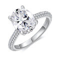 wholesale 18K Gold Plated S925 Sterling Silver 3 Carat 8*10mm Oval Brilliant Cut Moissanite Engagement Ring for Women-0-4