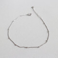 wholesale S925 Sterling Silver Korean-style Minimalist Cross Chain with Tiny Beads Anklet Foot Jewelry for School Girls-0-0