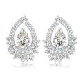 wholesale Metal Material, Mu Jing Jewelry European and American New Fashion Sparkling Pear-shaped Teardrop 8*12mm Ice Flower Cut High Carbon Diamond Earrings for Women Cross-border-0-5