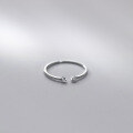 wholesale 925 Sterling Silver Chic Minimalist Diamond Accented Open Adjustable Stackable Ring J9434-0-1