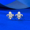 wholesale S925 Silver Live New Pulled-Filament Craft Iris Flower Earrings, Fashionable and Luxurious Versatile Style-0-1
