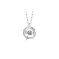 Sterling Silver 50-Point Moissanite Feather Pendant Necklace-0-4