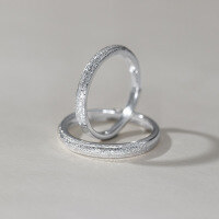 wholesale 999 Silver Accompany You Starry Sky Textured Minimalist Couple Ring R02325-999 Pure Silver Women's Ring 2MM &gt; Adjustable Opening