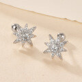 wholesale S925 zirconium stud earrings for women, eight-pointed star spring ear cuff, minimalist and elegant ins-style earrings for European and American foreign trade-0-2