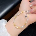 wholesale Gold-plated S925 Sterling Silver Small Fragmented Beads Bracelet, Minimalist Design, Elegant Bangle, Valentine's Day Gift for 520-0-4