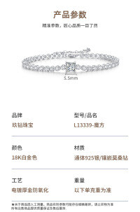 S925 Silver Cross-Border New Hot-Selling Versatile Pave Bracelet-Special item L13339 (Moissanite 5.5m) 16+5cm  925 Silver
