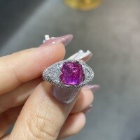 wholesale 925 Silver Bezel-Set Lab-Grown Powder Blue Sapphire Sugar Tower 8*8mm Fashion Popular Ring Wholesale-3 carat sugar tart pink sapphire US size 6