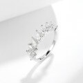 Sterling Silver 3*4mm Pear D Color Moissanite Half Eternity Wedding Ring-0-0