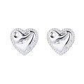 wholesale S925 sterling silver trendy and niche cute Korean-Japanese style love heart crack design earrings-0-6