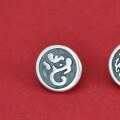 wholesale 925 Sterling Silver Retro Chinese Dragon Year Auspicious Totem Button DIY Braided Red Cord Bracelet Clasp Accessory Fitting-0-5