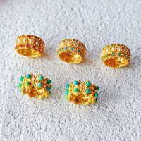 wholesale S925 silver plated turquoise running ring DIY bracelet necklace accessory clasp handmade original jewelry color-preserving inlay-One double row of pearls