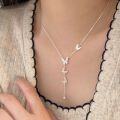 wholesale S925 Sterling Silver Shell Butterfly Necklace for Women, Korean Minimalist Design, Elegant and Luxurious Collarbone Chain-0-3
