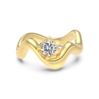 wholesale 925 Sterling Silver Geometric Minimalist Style Irregular Stackable Ring for Women, Small and Unique-Gold DY121420-SK-WH Adjustable opening