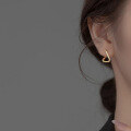 wholesale Sterling Silver Minimalist Hoop Earrings Small Distorted Irregular Design High-End Ear Clasp M02262-0-1
