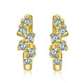 S925 Sterling Silver Moissanite Square Geometric Unisex Earrings-0-3