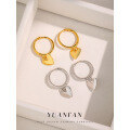 wholesale S925 Sterling Silver Farfan New Shiny Heart-shaped Ear Clasp for Women, Cross-border Simple Layering Earrings-0-0