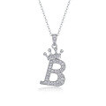 wholesale 925 silver popular 26-letter alphabet necklace for women, stylish and elegant moissanite cross-border collarbone chain-0-6