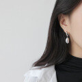 wholesale S925 Sterling Silver Baroque Pearl Twist Hoop Earrings for Women, Korean Style Personality Earrings-0-3