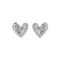 wholesale S925 Sterling Silver Korean Version Ins Small and Unique Design, Minimalist and Versatile Heart Texture Earrings for Women-0-5