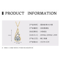 S925 Silver Moissanite Necklace, Women's Pendant Choker, Light Luxury Versatile Commute Accessory.-Wireless symbol necklace [K gold]  925 silver