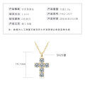 S925 Silver D Color Moissanite Cross Pendant Necklace for Women-0-5