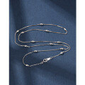 wholesale 925 Sterling Silver Beaded Spacer Necklace for Women, Summer Silver Chain with Pendant, High-End Versatile Snowflake Collarbone Chain-0-23