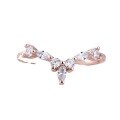 wholesale S925 Silver New V-Shaped Marquise Zircon Geometric Minimalist Statement Ring for Women-0-4