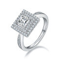 wholesale K Gold Plated 925 Silver 1-Carat Oval Fancy Cut Moissanite Ring for Women with Luxurious Pavé Setting-0-10