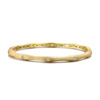 wholesale 925 Sterling Silver New Chinese Style Women's Bracelet Minimalist Versatile Design Small-Batch Bamboo Joint Matte Finish Closed Cuff Bangle-Gold DY170079-SG-WH#14 925 silver