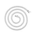 wholesale 925 Sterling Silver Plated Moissanite Tennis Full Size Necklace, Trendy European and American Hip Hop Style, Cross-Border E-Commerce Bestseller Source-0-0