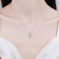 wholesale 925 Sterling Silver Heart-Shaped Moissanite Pendant Women's New Style Versatile Luxury Choker Necklace Wholesale-0-3