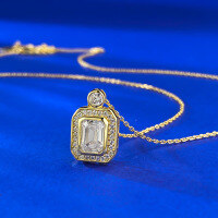 wholesale 925 silver jewelry new one-carat perfume bottle pendant necklace, lightweight luxury pendant for women, 40+5cm-N286 Perfume Bottle Necklace>925 Silver