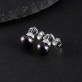 wholesale S925 Sterling Silver New 9mm Natural Freshwater Pearl Earrings for Women, Fashionable and Luxurious Elegant Ear Studs-0-3