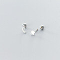 wholesale S925 Sterling Silver Nalan Ear Studs for Women, Korean Style Fashion Minimalist Fresh Asymmetric Star Moon Spiral Earrings G5180-0-0