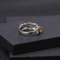 wholesale S925 Silver luxurious and sophisticated designer natural citrine ring, Prosperity Series, set with natural colored gemstones-0-3