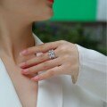 Sterling Silver Moissanite Butterfly Ring, Luxury Cross-border Wholesale Factory Fashion Jewelry-0-1