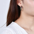 wholesale S925 Sterling Silver Designer Style High-End Earrings with Natural Amethyst Gemstone Inlaid Ear Studs-0-2