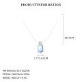 wholesale S925 Sterling Silver Transparent Fishline Teardrop Necklace For Women, Iridescent Fairycore With Imitation Moonstone, Chic And Sophisticated-0-5