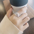 wholesale S925 Sterling Silver Shell-shaped Ring, Fresh and Sweet Korean Style Minimalist Design Versatile Band-0-3