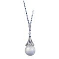 wholesale S925 Silver Synthetic Pearl Necklace with 12mm Minimalist Dreamcatcher Pendant and Included Chain by Zhuozhifan-0-4