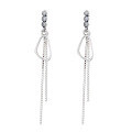 wholesale S925 Sterling Silver Korean-style Geometric Circle Long Chain Tassel Elegant Lady Versatile Earrings-0-4