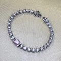 wholesale Sterling Silver 6*8mm Icy Cut Pink Diamond Bracelet, Simple, Stylish, and Trendy, Hot Seller in Europe and America for by Zhuozhifan-0-1